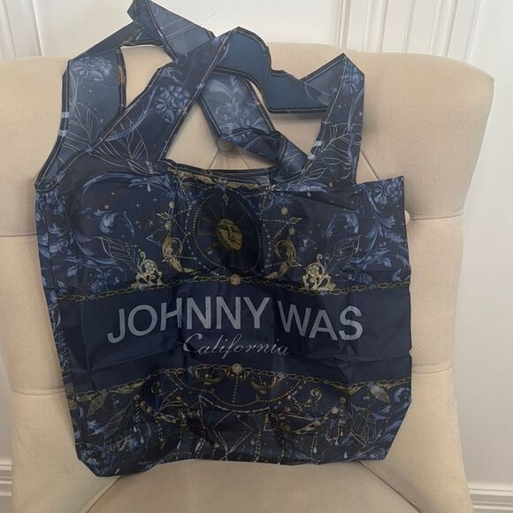 Johnny Was Blue Celestial Print Tote Bag - Picture 1 of 8